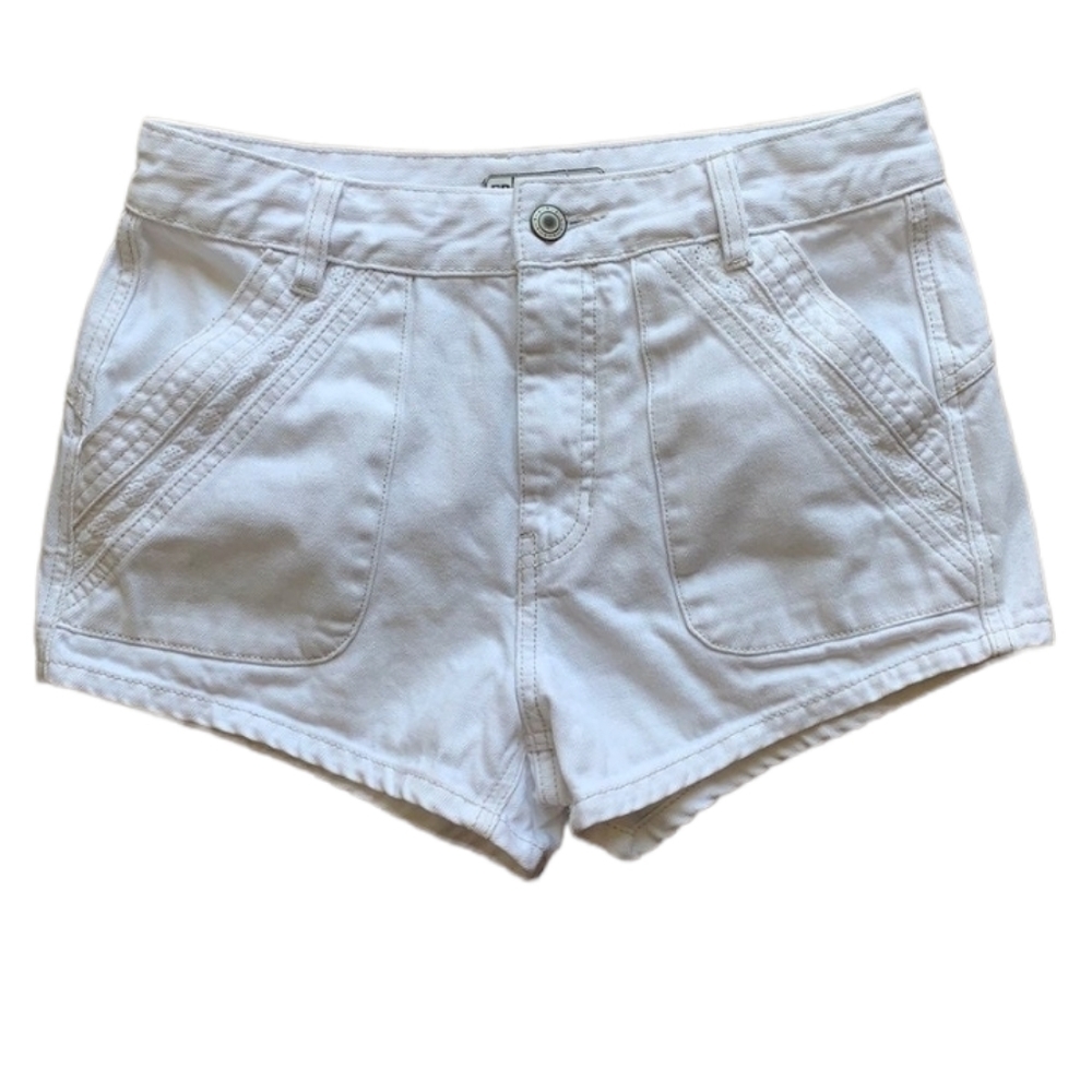 🔥Free People High Waisted White Denim Jean Shorts - Picture 6 of 10